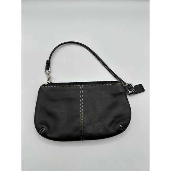 Coach Y2K Legacy Wristlet Mini Clutch Black Leather 2 Pocket - Picture 4 of 9
